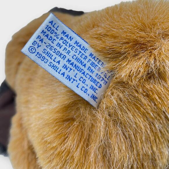 Vintage 1993 Just Friends Fluffy Brown Puppy Dog Plush Big Nose Eyebrows Mouth - Picture 7 of 8